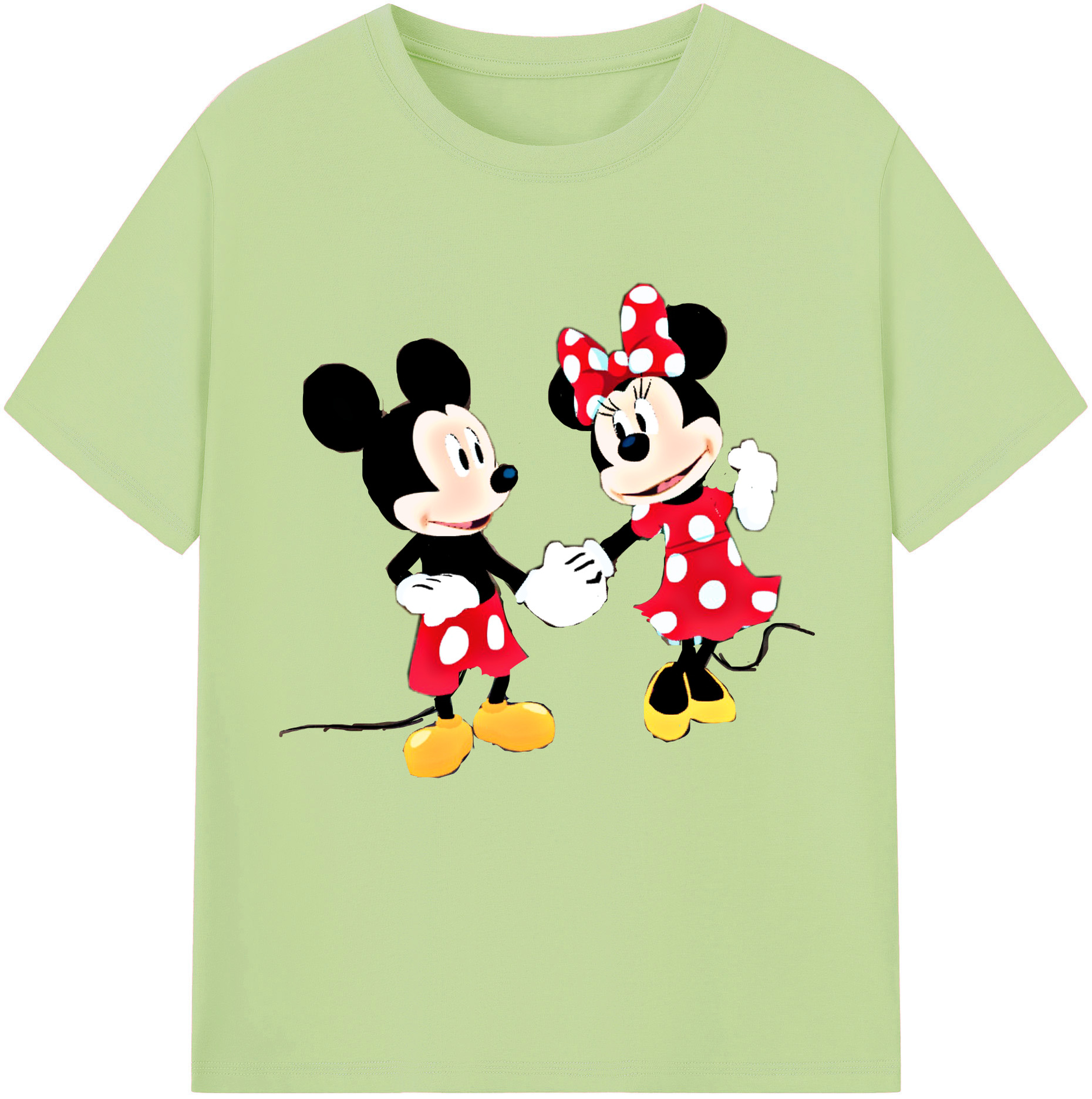 （画像用） ミッキーマウス Mickey Mouse 綿100％半袖Tシャツ（フロントプリント）